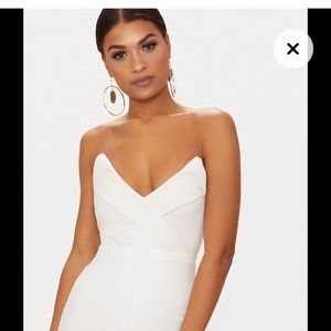 White Bandeau Thong Bodysuit